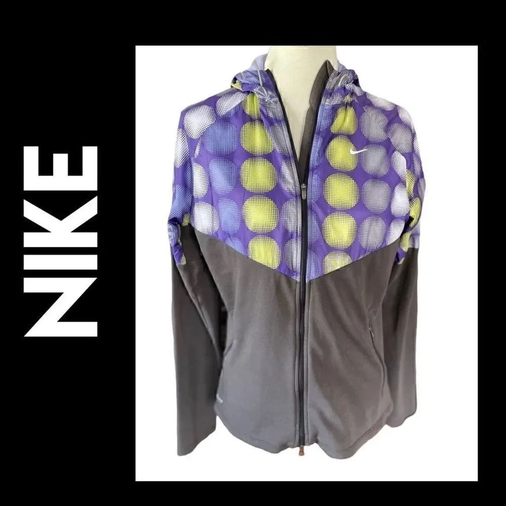 Nike Dri Fit Running Jacket Long Sleeve Hooded Size Large